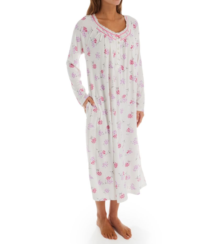 Lilac Floral Long Sleeve Ballet Nightgown-acs