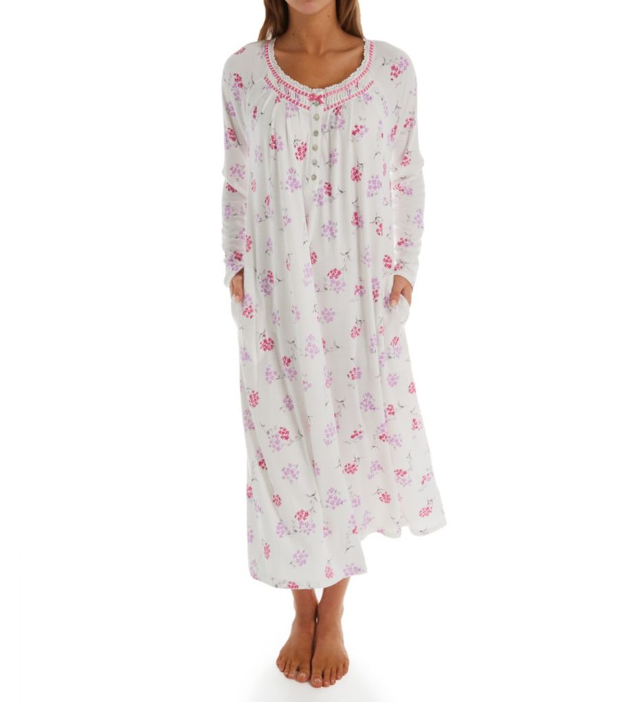 Lilac Floral Long Sleeve Ballet Nightgown-fs