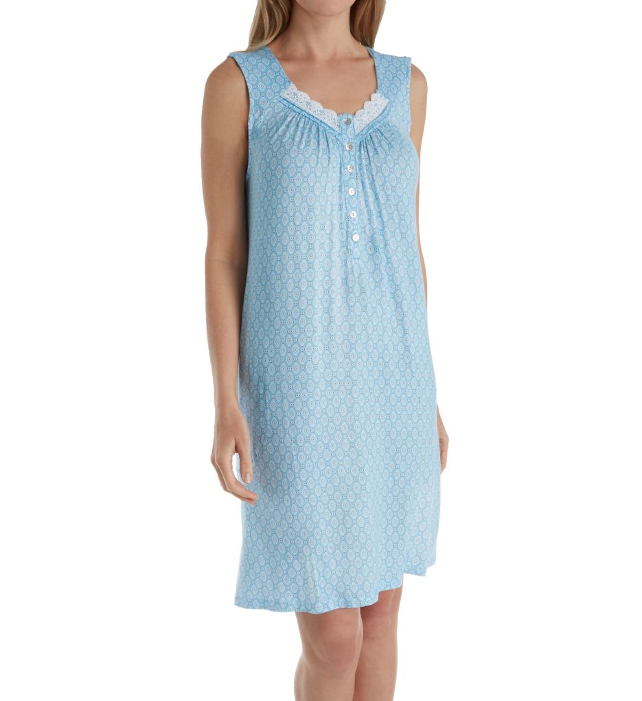 Blue Afternoon Sleeveless Short Nightgown-acs