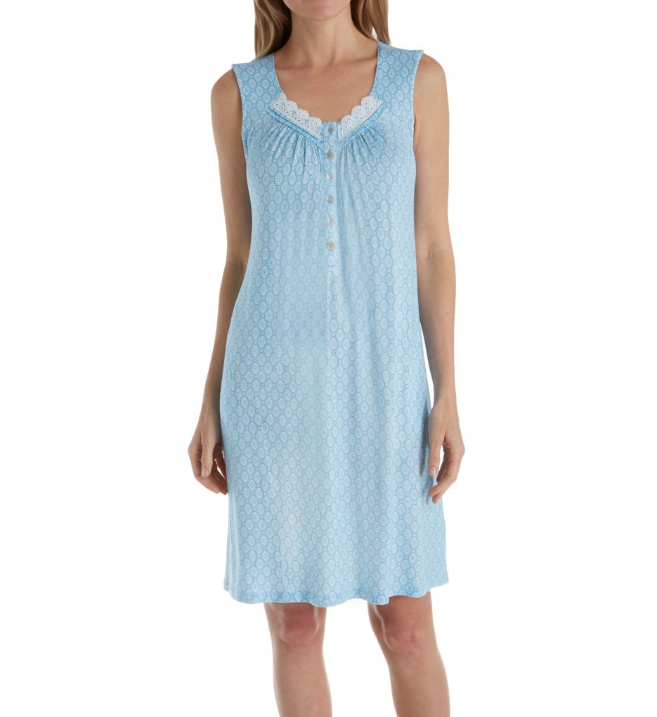 Blue Afternoon Sleeveless Short Nightgown-fs