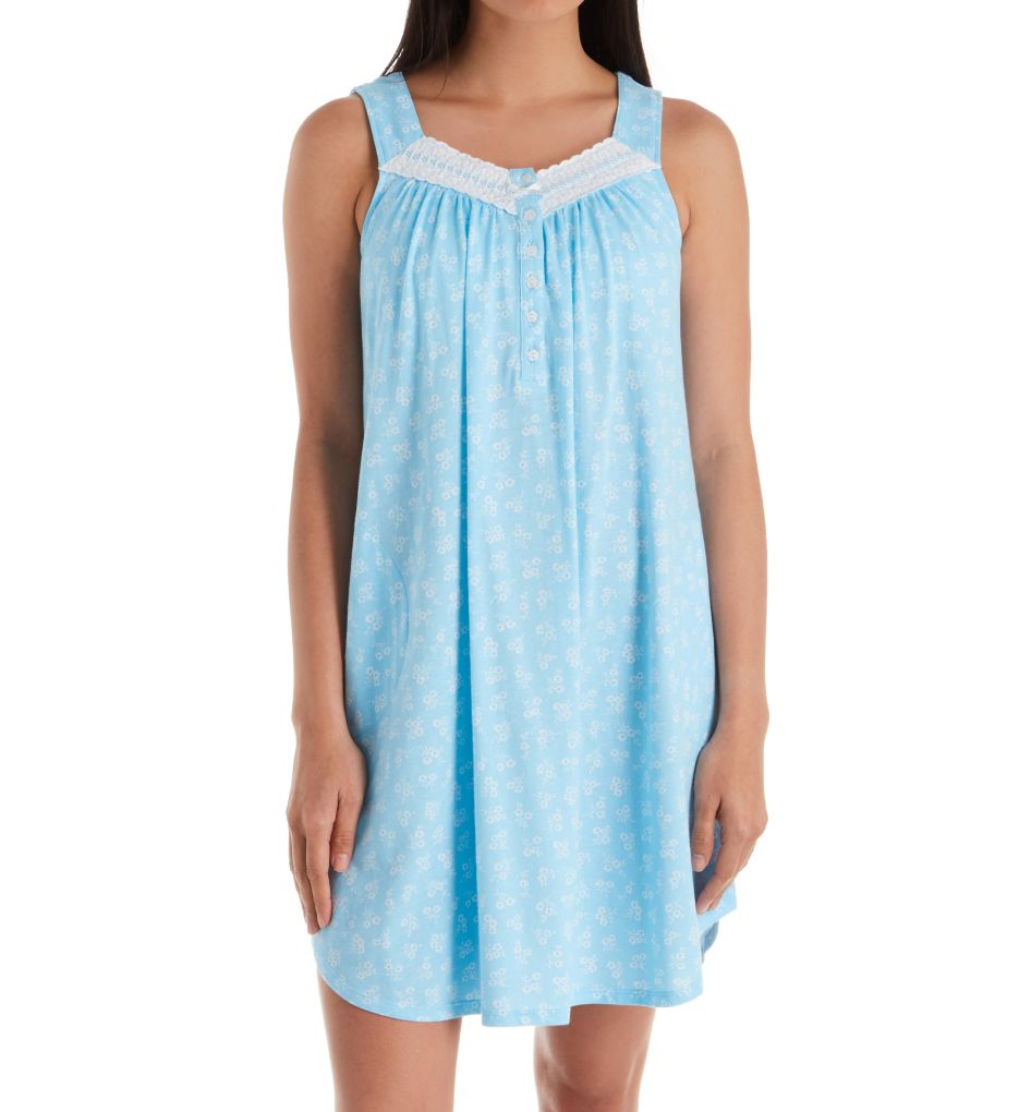 Breeze Cotton Jersey Sleeveless Short Gown-fs