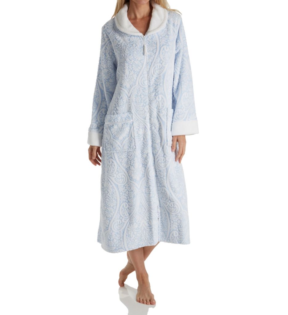 Chenille Long Sleeve Ballet Zip Robe-fs