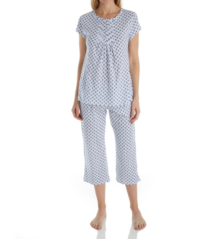 Blue Print Short Sleeve Long PJ Set-fs