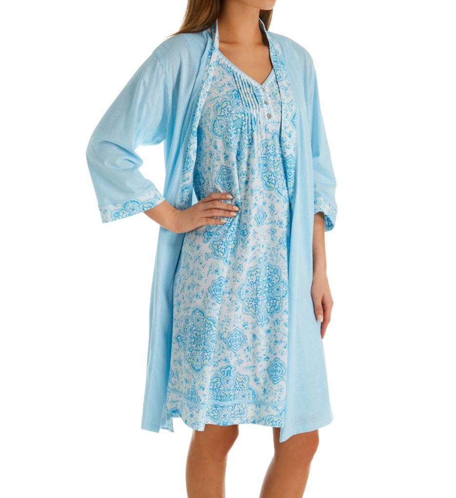 Breeze Cotton Jersey Travel Robe & Chemise Set-acs