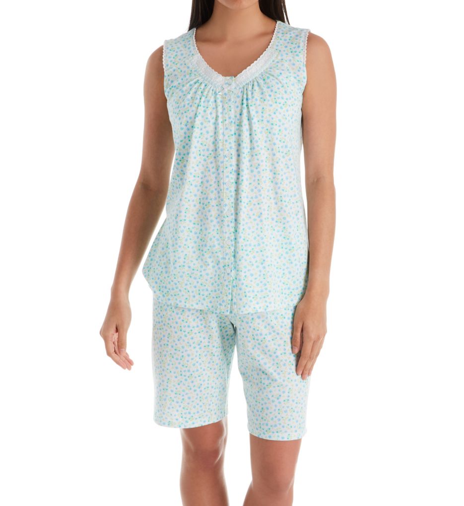 Breeze Cotton Jersey Sleeveless Bermuda PJ Set-fs