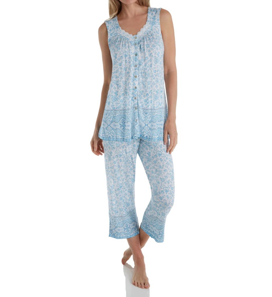 Blue Afternoon Sleeveless Capri PJ Set-acs