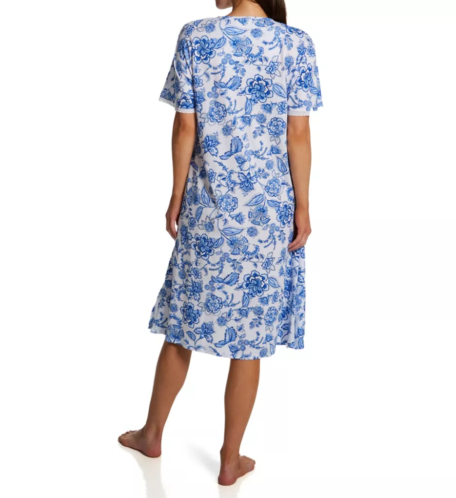 100% Cotton Plus Size Print Short Sleeve Gown Vine 3X