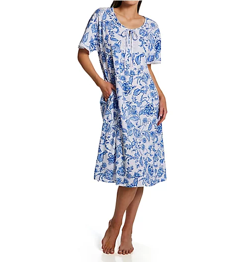 Aria 100% Cotton Plus Size Print Short Sleeve Gown A00002X