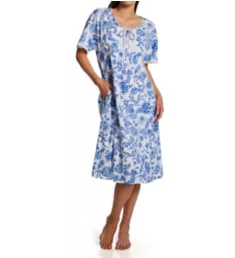 100% Cotton Plus Size Print Short Sleeve Gown