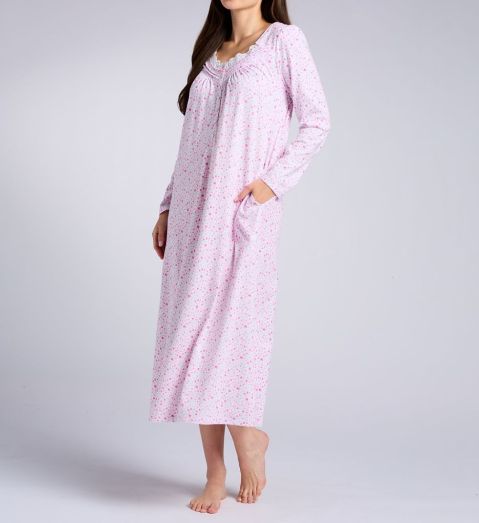 Aria 100% Brushed Cotton Jersey 50 Long Sleeve Gown A00033 - Image 1