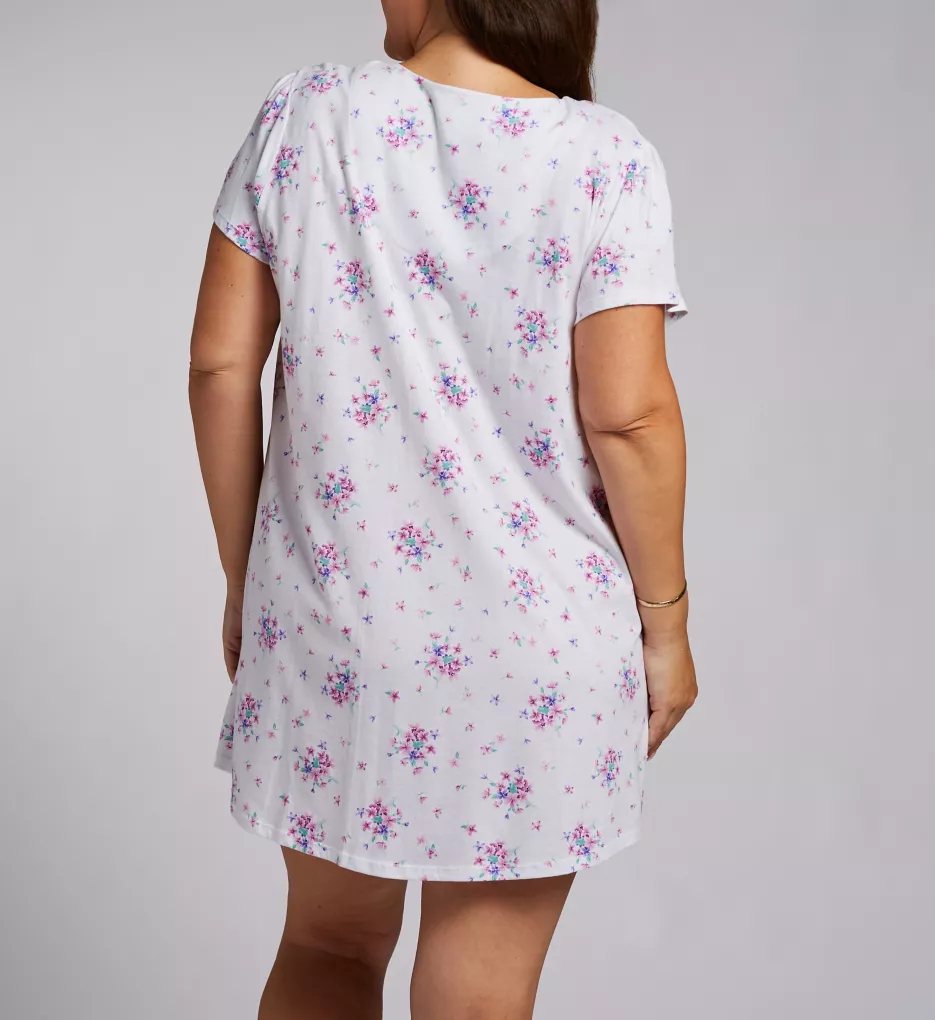 100% Cotton Plus Size 35 Cap Sleeve Nightshirt Floral Bouquet 1X