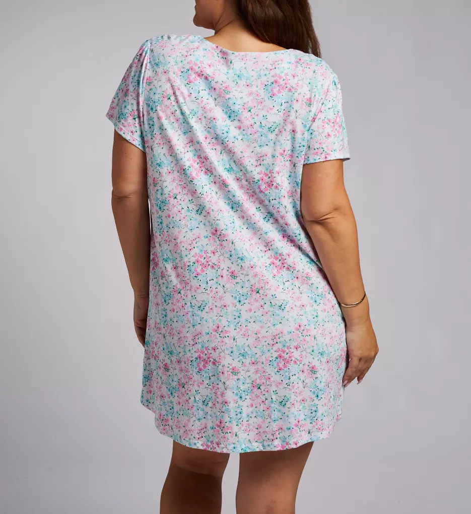 100% Cotton Plus Size 35 Cap Sleeve Nightshirt Multi Floral 1X