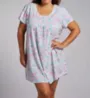 Aria 100% Cotton Plus Size 35 Cap Sleeve Nightshirt A30001X - Image 1