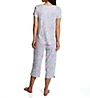 Aria 100% Cotton Short Sleeve Capri Pant PJ Set A70001 - Image 2