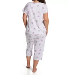 Plus Size Short Sleeve Capri Pant PJ Set