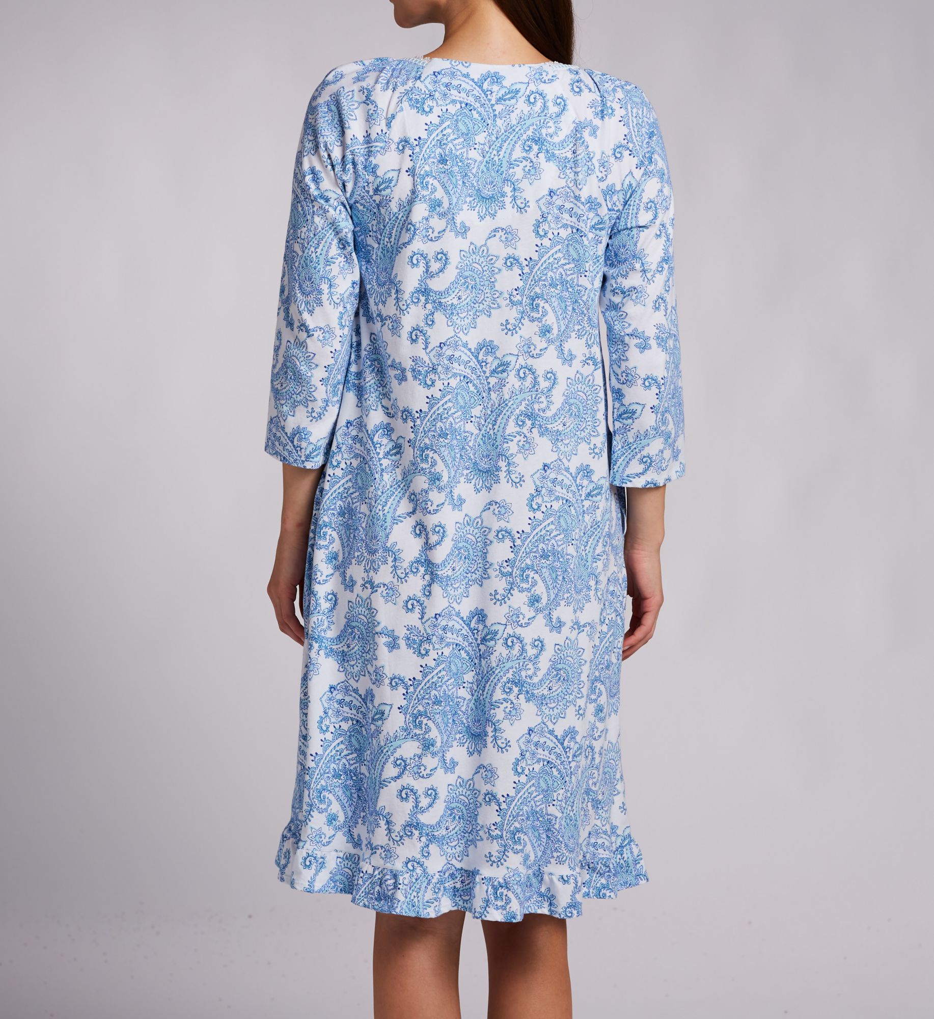 Aria Brushed Cotton Jersey 3/4 Sleeve Nightgown A80017 - Image 2