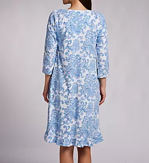 Brushed Cotton Jersey 3/4 Sleeve Nightgown Multi Paisley L