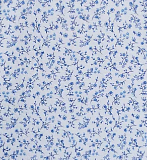 Cotton Flannel Notch Collar PJ Set Blue Floral M