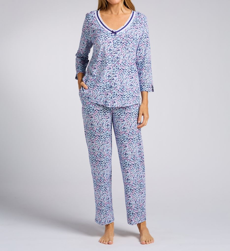 Aria 100% Brushed Cotton Jersey 3/4 Sleeve PJ Set A90030 - Image 1