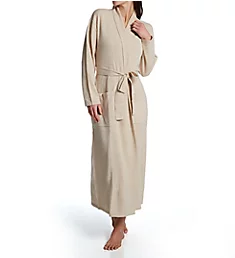 Cashmere Classic Long Robe With Shawl Collar Oatmeal S