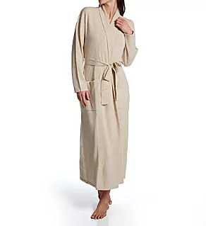 Cashmere Classic Long Robe With Shawl Collar Oatmeal M
