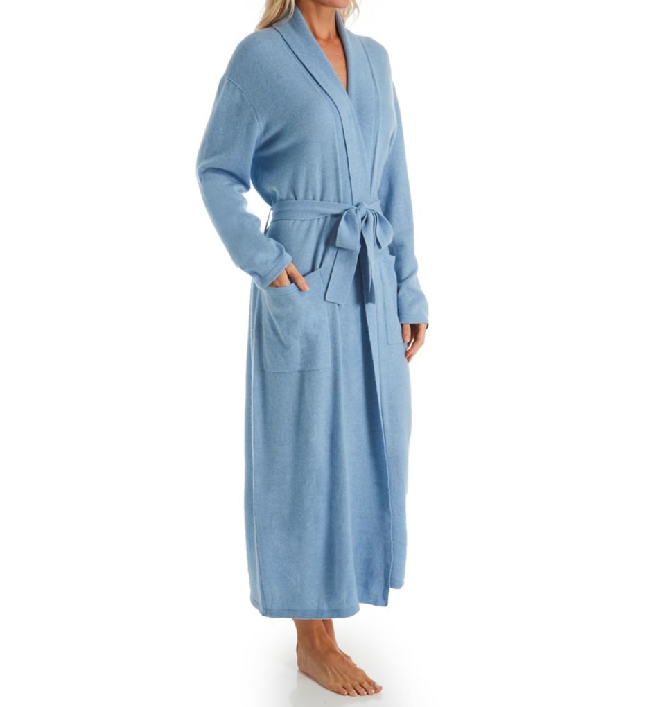 Cashmere Classic Long Robe With Shawl Collar-acs