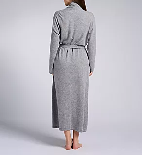 Cashmere Classic Long Robe With Shawl Collar Flannel Grey L