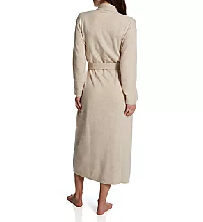 Cashmere Classic Long Robe With Shawl Collar Oatmeal M