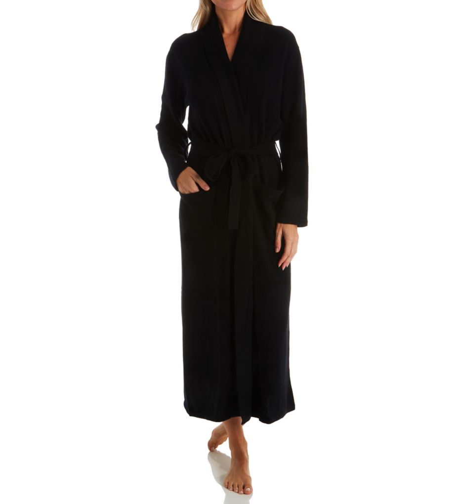 Cashmere Classic Long Robe With Shawl Collar-fs