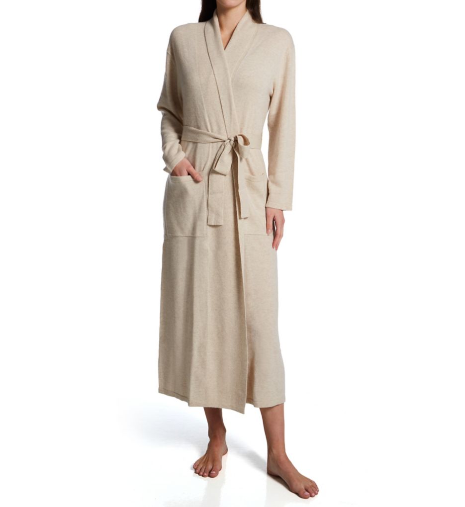 Cashmere Classic Long Robe With Shawl Collar-fs
