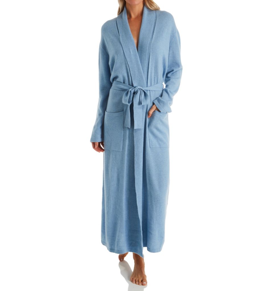 Cashmere Classic Long Robe With Shawl Collar-fs