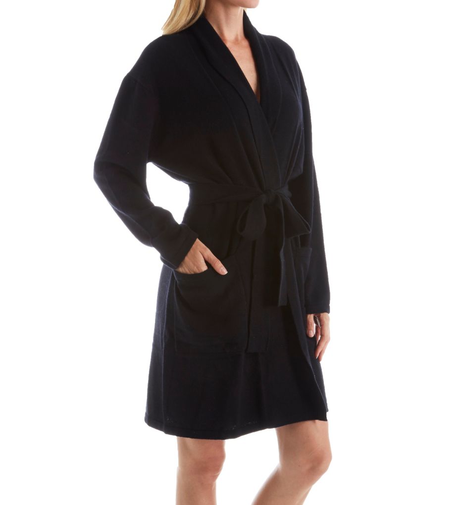 Cashmere Classic Short Robe With Shawl Collar-acs