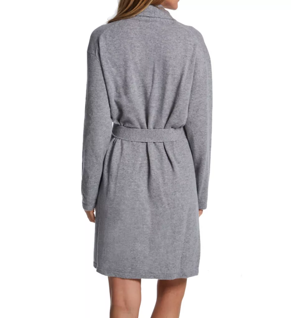 Cashmere Classic Short Robe With Shawl Collar Flannel Grey M