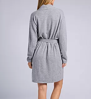 Cashmere Classic Short Robe With Shawl Collar Flannel Grey L