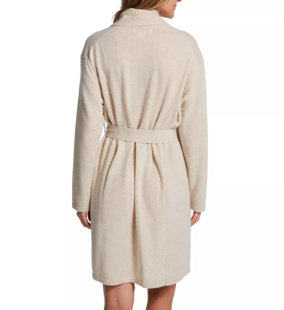 Cashmere Classic Short Robe With Shawl Collar Oatmeal S