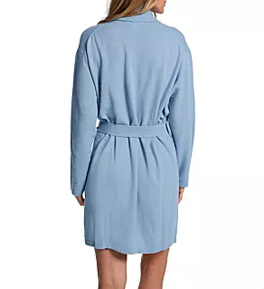 Cashmere Classic Short Robe With Shawl Collar True Blue XS