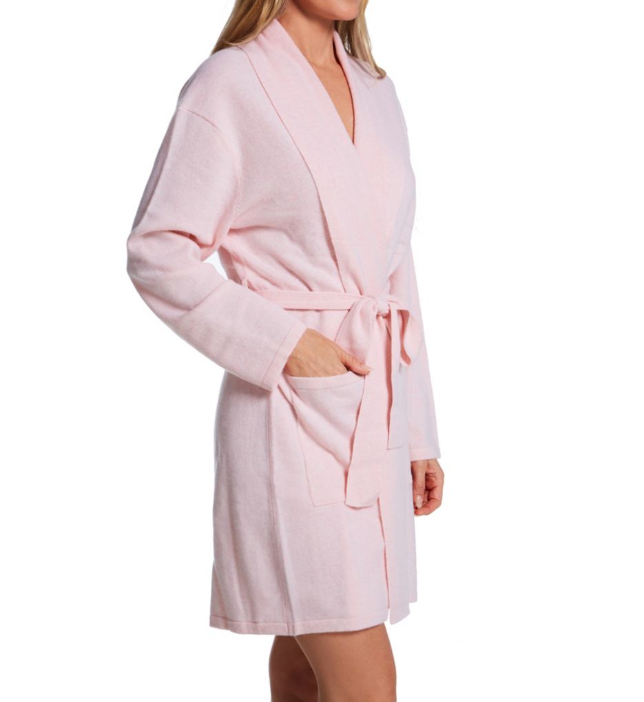 Cashmere Classic Short Robe With Shawl Collar-fs