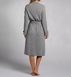 Cashmere Classic 43 Inch Bell Sleeve Robe Flannel Grey S