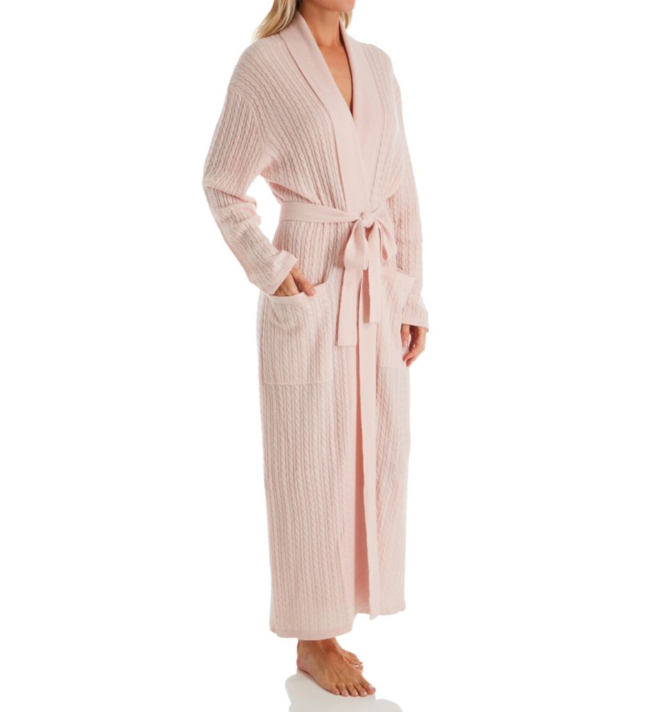 Cashmere Long Baby Cable Texture Wrap Robe-acs