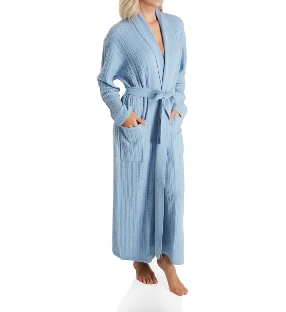 Cashmere Long Baby Cable Texture Wrap Robe-acs