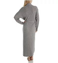 Cashmere Long Baby Cable Texture Wrap Robe Flannel Grey M