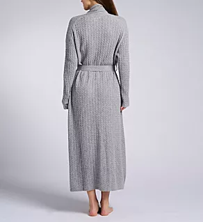 Cashmere Long Baby Cable Texture Wrap Robe Flannel Grey S