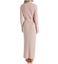 Cashmere Long Baby Cable Texture Wrap Robe Moulin Pink L
