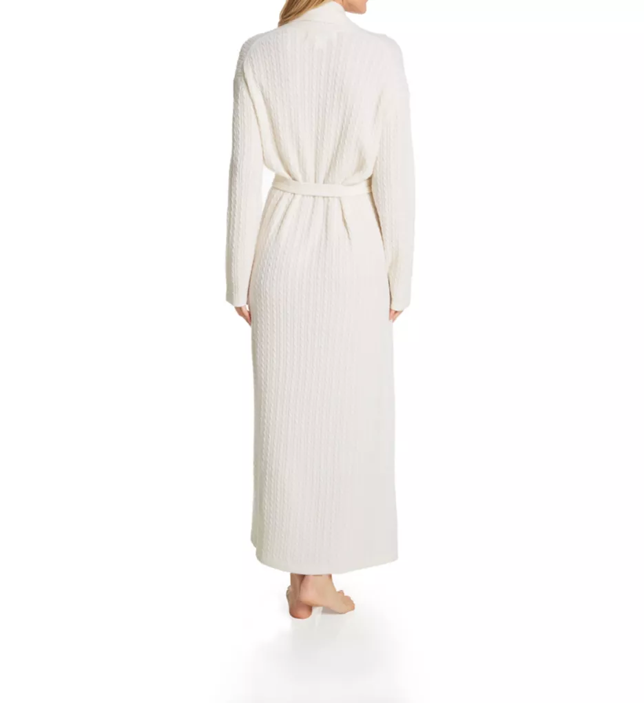 Cashmere Long Baby Cable Texture Wrap Robe Snow XS