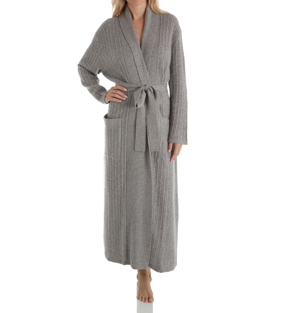 Cashmere Long Baby Cable Texture Wrap Robe-fs