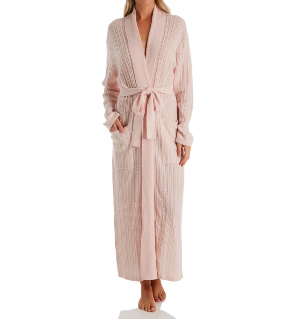 Cashmere Long Baby Cable Texture Wrap Robe-fs