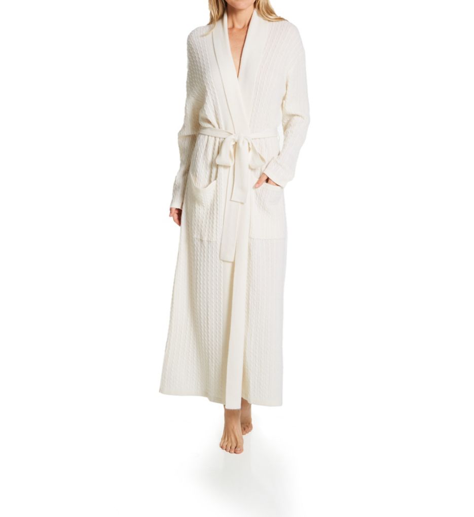 Cashmere Long Baby Cable Texture Wrap Robe-fs