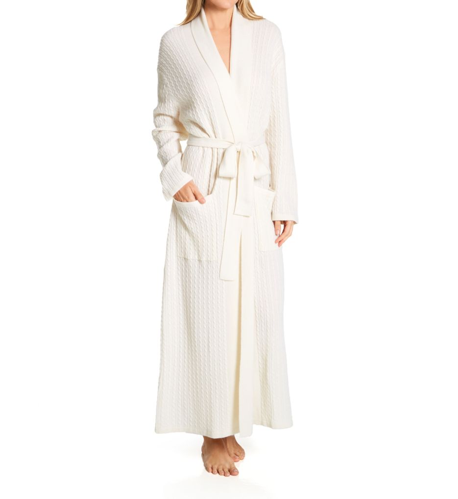 Cashmere Long Baby Cable Texture Wrap Robe-gs