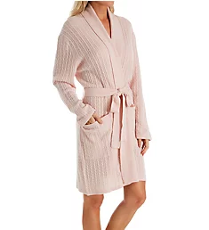 Cashmere Short Baby Cable Texture Wrap Robe Moulin Pink XS
