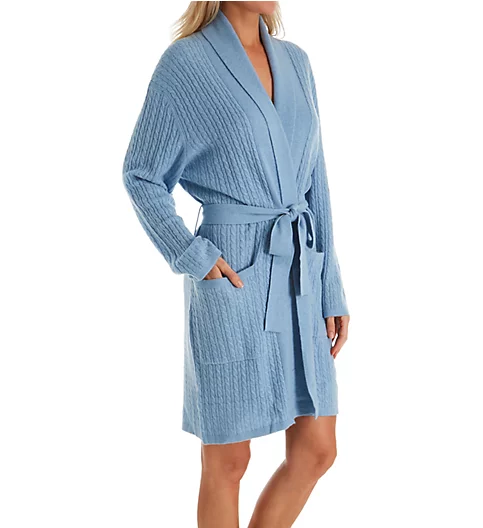 Arlotta Cashmere Short Baby Cable Texture Wrap Robe 2022